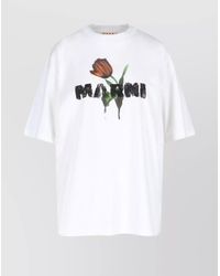 Marni - Cotton Oversized Tulip Print T-Shirt - Lyst