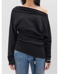 Ann Demeulemeester - Roos Bias Cut Off Shoulder Top - Lyst