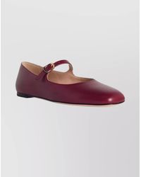 Bally - Round Toe Leather Ballet Flats - Lyst