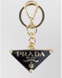 Prada - Keyring Triangle Shape-Tone Hardware - Lyst