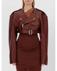 Rick Owens - Waist Belted Cropped Leather Jacket - Lyst