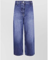 Studio Nicholson - Denim Cropped Wide-Leg Trousers - Lyst
