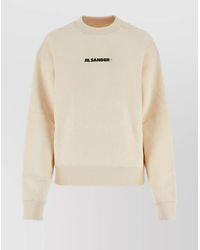 Jil Sander - Cotton Oversized Logo-Print Ribbed Sweatshirt - Lyst