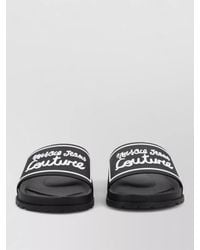 Versace Jeans Couture - Flat Sole Open Toe Slides Flip Flops - Lyst