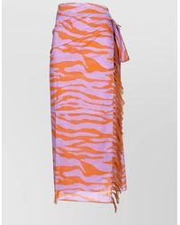 The Attico - Animal Print Pareo Skirt High Waist Maxi - Lyst
