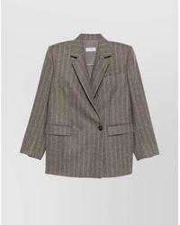 Alberto Biani - Pinstripe Double-Breasted Blazer - Lyst