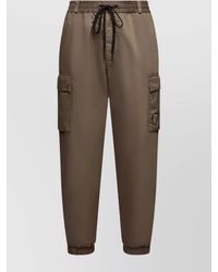 Moncler - Cuffed Nylon Trousers Khaki - Lyst