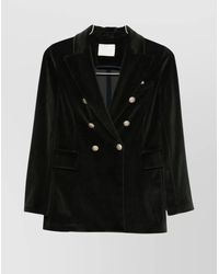 Circolo 1901 - Double-Breasted Cotton Jacket Featuring Pockets - Lyst