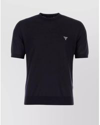 Prada - Wool Ribbed Crew-Neck T-Shirt - Lyst