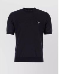 Prada - Midnight Wool Crew-Neck T-Shirt - Lyst