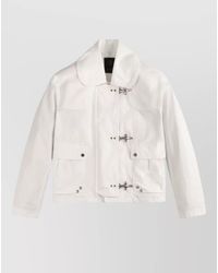 Fay - Jacket Straight Cut Collared Neck Front Pockets - Lyst