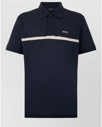 BOSS - Cotton Pique Polo Shirt Short Sleeves - Lyst