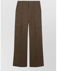 Burberry - High-Rise Flared Cargo Wide-Leg Trousers - Lyst