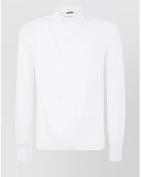 Zanone - Long Sleeves Polo Shirt With Button-Down Collar - Lyst