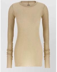 Rick Owens - Silk Blend Ribbed Long-Sleeve T-Shirt - Lyst