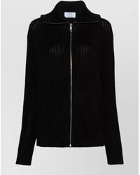 Prada - Knit Jacket High Collar Long Sleeves Hem - Lyst