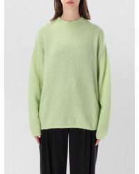 Frankie Shop - Mohair Fuzzy Relaxed-Fit Crew-Neck Sweater - Lyst