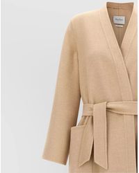 Max Mara - Chic Waist Belt Coat With Pockets And Long Sleeves - Lyst