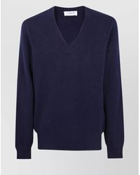 Laneus - V-Neck Long Sleeve Knit Jumper - Lyst