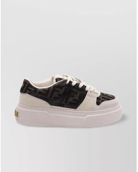 Fendi - Platform Sole Jacquard Sneakers - Lyst