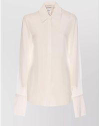 Sportmax - Collared Top With Buttoned Cuffs And Cuffed Sleeves - Lyst