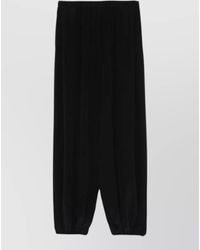 Alysi - Silk Wide Leg Trousers Elastic Waist - Lyst