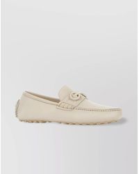 Ferragamo - Pebbled Leather Loafers - Lyst