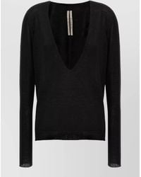 Rick Owens - Wool Deep V-Neck Long-Sleeve Jumper - Lyst