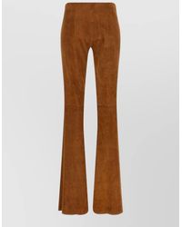 Stouls - Suede High-Rise Flared Panelled Trousers - Lyst