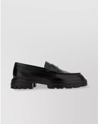 Hogan - Chunky Sole Round Toe Penny Strap Loafers - Lyst