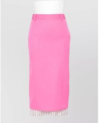 The Attico - Wool Midi Skirt High Waist Layered - Lyst