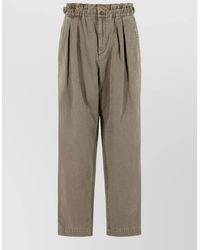 Isabel Marant - Cotton Linen Cropped Trousers - Lyst