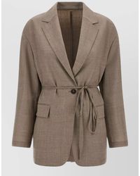 Brunello Cucinelli - Tailored Suit Jacket Notch Lapel Pockets - Lyst