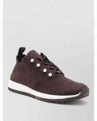 Jimmy Choo - Veles Pearl Detail Knit Tab Sneakers - Lyst