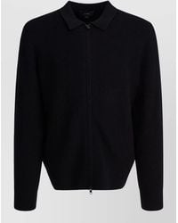 Vince - Wool Blend Cardigan Collared Ribbed Design - Lyst