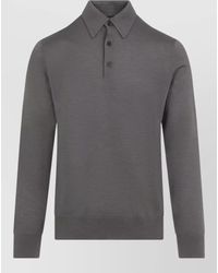 ZEGNA - Cashmere Silk Long-Sleeve Polo Shirt - Lyst
