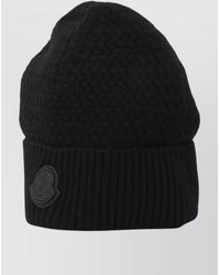 Moncler - Cashmere Wool Blend Beanie Textured Knit - Lyst