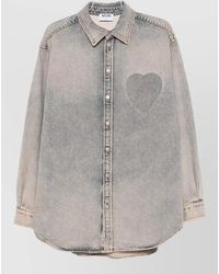 Moschino - Denim Shirt Heart Graphic Relaxed Fit - Lyst