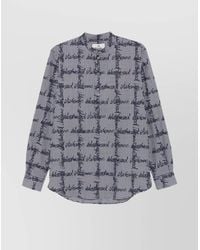 Vivienne Westwood - Checked Logo Print Long Sleeve Mock Neck Shirt - Lyst