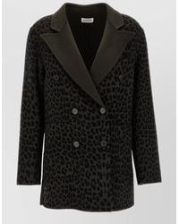 P.A.R.O.S.H. - Animal Print Blazer Double Breasted Pockets Lapels - Lyst