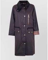 Barbour - Corduroy Collar Coat With Tartan Cuffs - Lyst