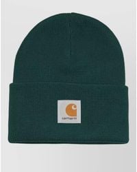 Carhartt - Ribbed Logo Beanie Hat Folded Cuff - Lyst