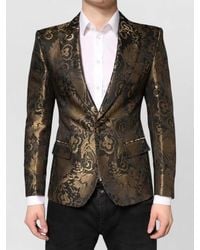 Dolce & Gabbana - Jacquard Single-Breasted Tuxedo Blazer - Lyst