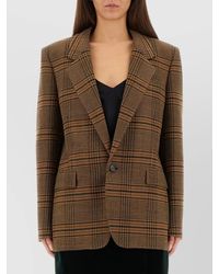 Saint Laurent - Wool Check Single-Breasted Blazer - Lyst