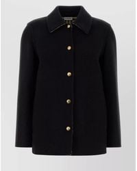 Burberry - Oversize Wool Collared Shirt With Long Sleeves - Lyst