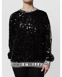 Dolce & Gabbana - Sequin Embellished Pullover Sweater - Lyst