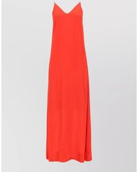 Nude - Long Dress V Neck Spaghetti Straps - Lyst