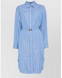 A.P.C. - Short Shirt Dress Long Sleeves Belt - Lyst