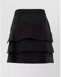 Max Mara - Woolen High Waist Layered Mini Skirt - Lyst