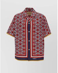 Valentino Garavani - Cotton Bulles Royales Printed Short Sleeve Bowling Shirt - Lyst